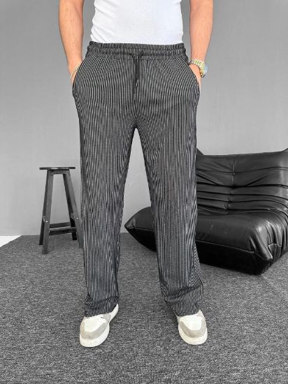 Su Yolu Çizgili Cepli Pantalon - Siyah resmi